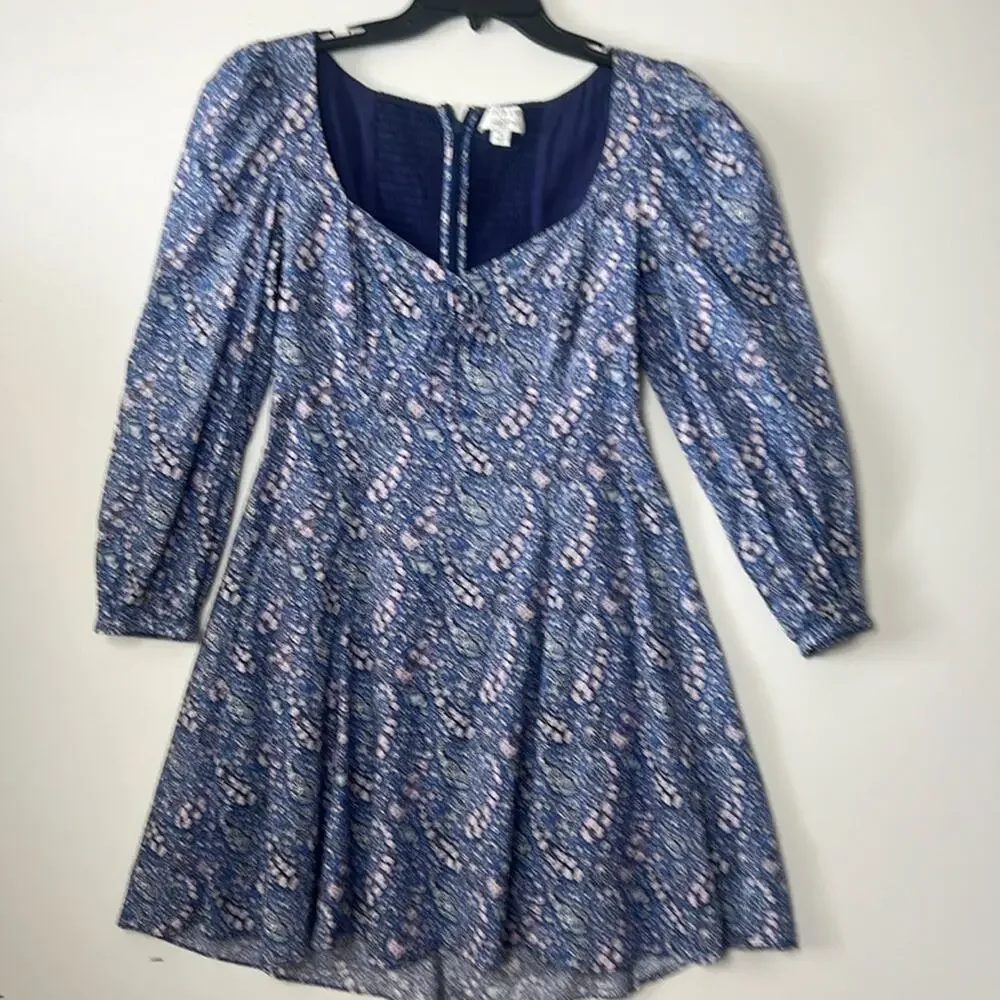 J.CREW LIBERTY FABRIC‎ SWEETHEART SMOCKED FLORAL PUFF SLEEVES DRESS SIZE 4